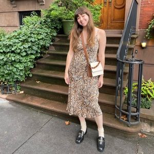 Wilfred Printed Midi Slip Dress Size Medium